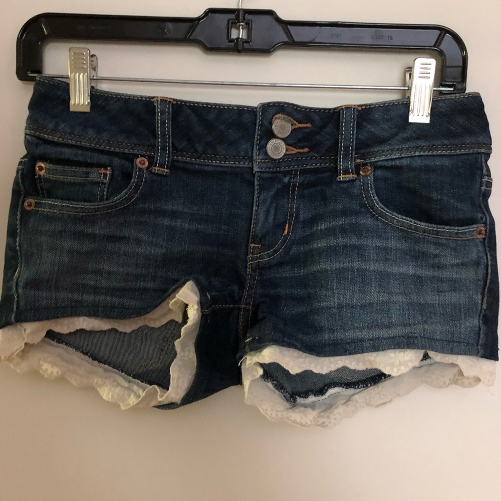 Underlace Denim Shorts (Dark Wash)